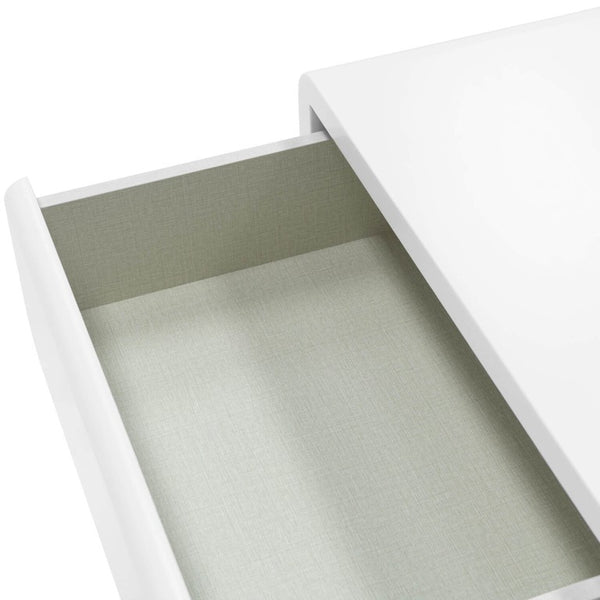 English Elm Contemporary Italian Sculpted Matte Nightstand with Soft Curves and Handle Free Drawers B353P582812