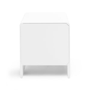 English Elm Contemporary Italian Sculpted Matte Nightstand with Soft Curves and Handle Free Drawers B353P582812