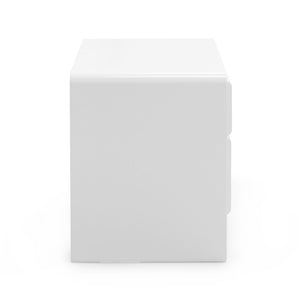 English Elm Contemporary Italian Sculpted Matte Nightstand with Soft Curves and Handle Free Drawers B353P582812