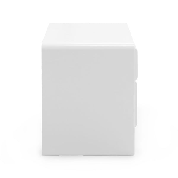 English Elm Contemporary Italian Sculpted Matte Nightstand with Soft Curves and Handle Free Drawers B353P582812