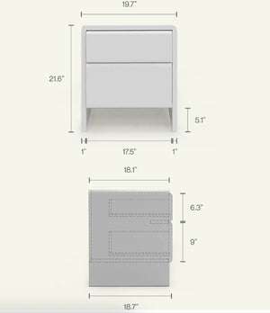English Elm Contemporary Italian Sculpted Matte Nightstand with Soft Curves and Handle Free Drawers B353P582812