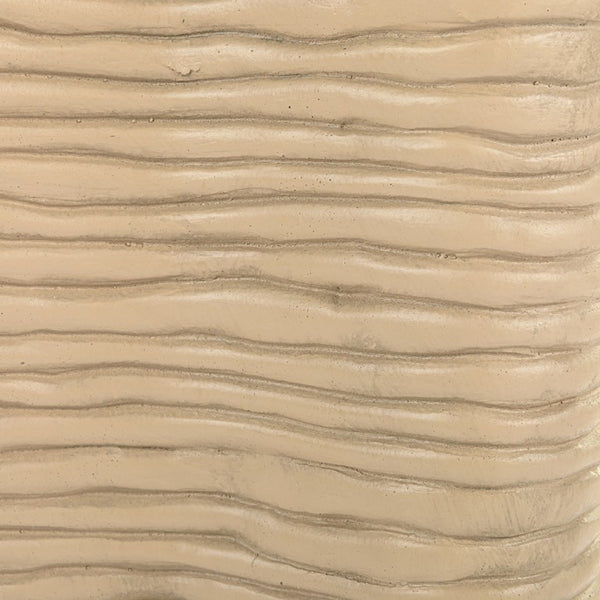 English Elm Textured Fiber Concrete Wavy Side Table Hand Painted Sculptural Accent for Any Room B353P589415