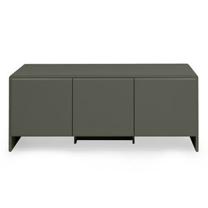 English Elm Contemporary Italian Three Door Sideboard with Curved Front and Matte Lacquer Finish B353P590599