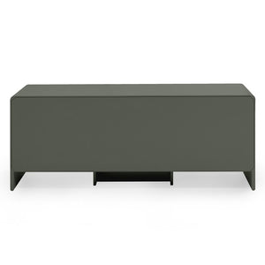 English Elm Contemporary Italian Three Door Sideboard with Curved Front and Matte Lacquer Finish B353P590599