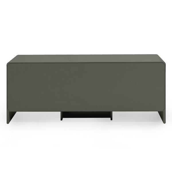 English Elm Contemporary Italian Three Door Sideboard with Curved Front and Matte Lacquer Finish B353P590599
