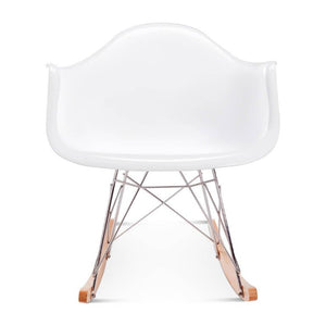 English Elm Fiberglass Sculptural Rocking Chair with Ash Base and Steel Legs for Modern Living B353P598938