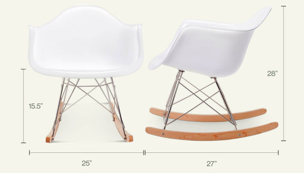 English Elm Fiberglass Sculptural Rocking Chair with Ash Base and Steel Legs for Modern Living B353P598938