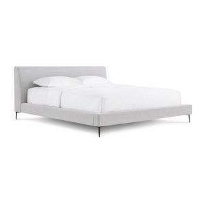 English Elm Brooke Queen Platform Bed Woven Upholstered Headboard with Steel Legs Mid-century B353S00010