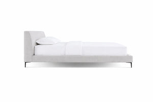 English Elm Brooke Queen Platform Bed Woven Upholstered Headboard with Steel Legs Mid-century B353S00010