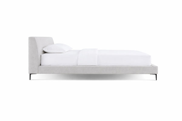 English Elm Brooke Queen Platform Bed Woven Upholstered Headboard with Steel Legs Mid-century B353S00010