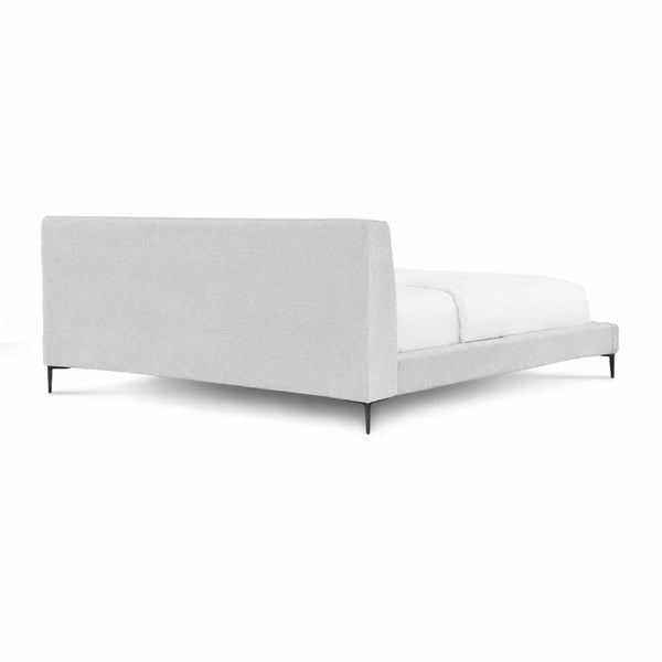 English Elm Brooke Queen Platform Bed Woven Upholstered Headboard with Steel Legs Mid-century B353S00010