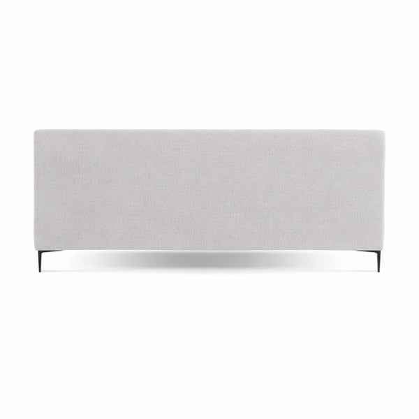 English Elm Brooke Queen Platform Bed Woven Upholstered Headboard with Steel Legs Mid-century B353S00010