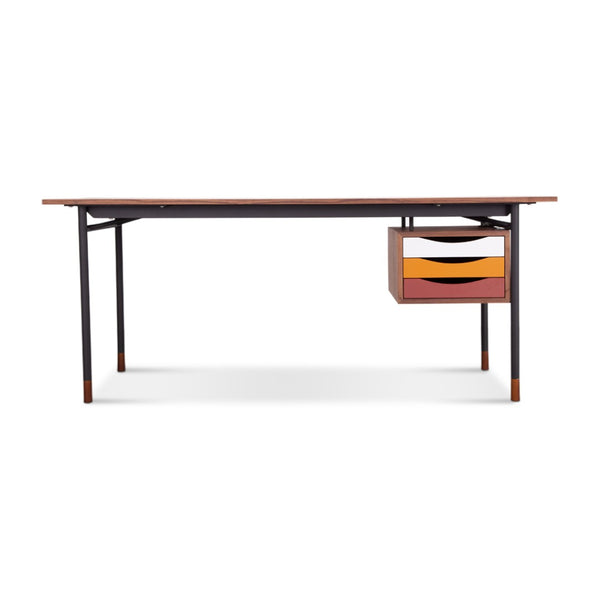 English Elm Finn Juhl Nyhavn Writing Desk Walnut Veneer Mid-century Modern Home Office Study B353S00013
