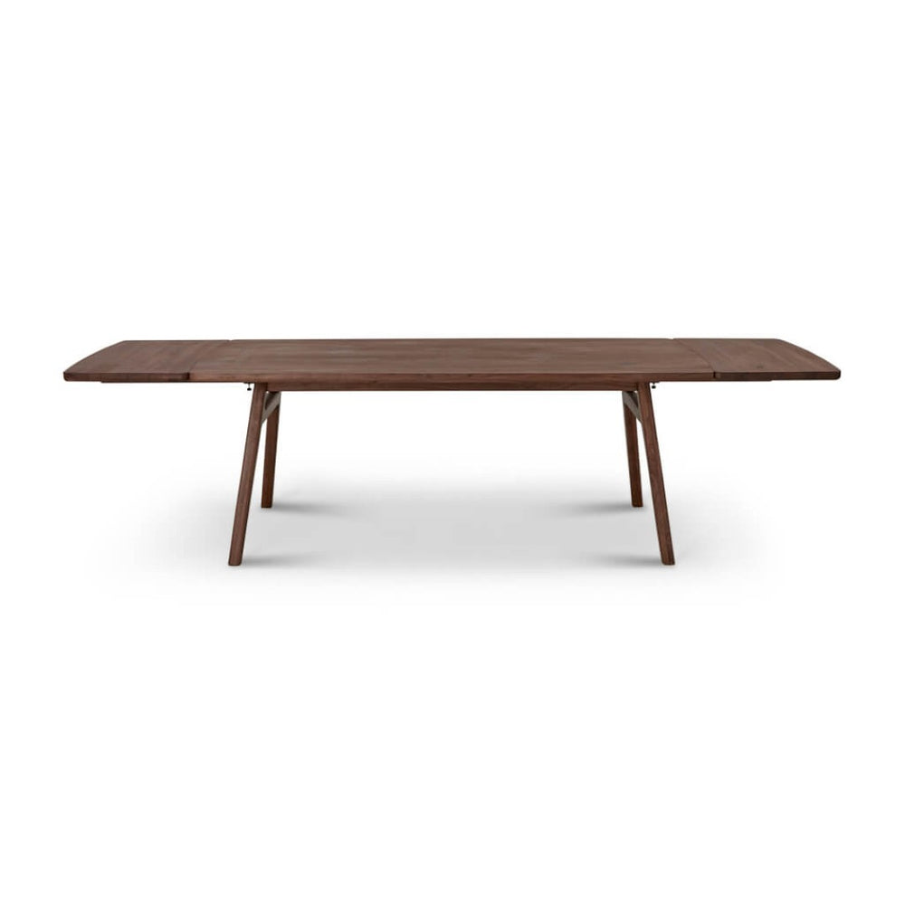 English Elm Eden Solid Walnut Extendable Dining Table Seats Eight Modern Lacquered Finish B353S00016