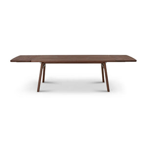 English Elm Eden Solid Walnut Extendable Dining Table Seats Eight Modern Lacquered Finish B353S00016
