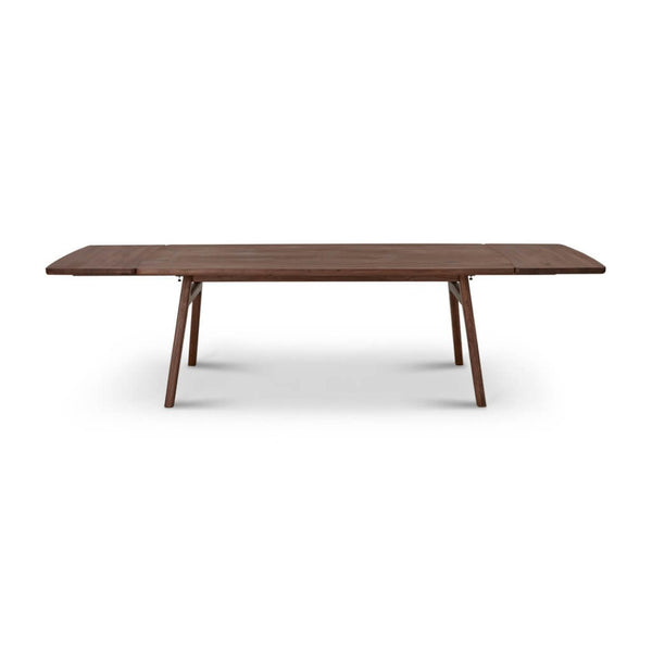 English Elm Eden Solid Walnut Extendable Dining Table Seats Eight Modern Lacquered Finish B353S00016