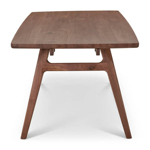English Elm Eden Solid Walnut Extendable Dining Table Seats Eight Modern Lacquered Finish B353S00016