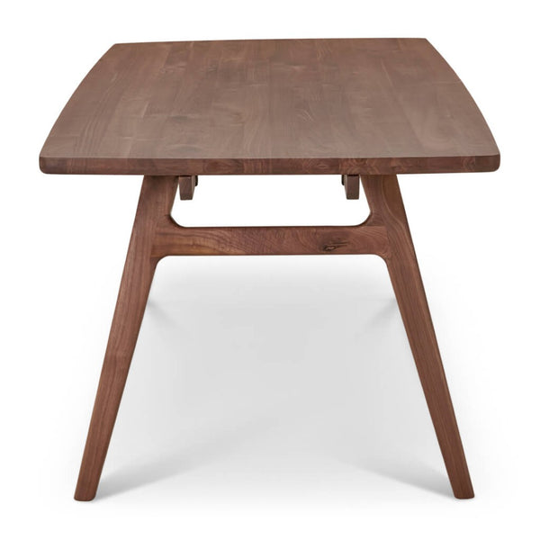 English Elm Eden Solid Walnut Extendable Dining Table Seats Eight Modern Lacquered Finish B353S00016