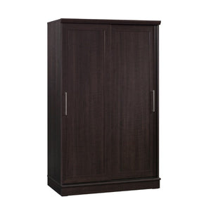 English Elm Wardrobe/Storage Cabinet Oak Finish Freestanding Armoire with Adjustable Shelves and Garment Rods B356P494445