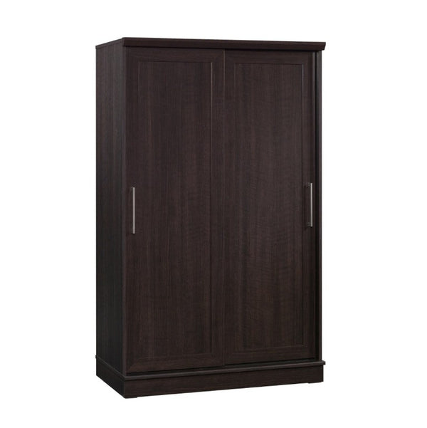 English Elm Wardrobe/Storage Cabinet Oak Finish Freestanding Armoire with Adjustable Shelves and Garment Rods B356P494445