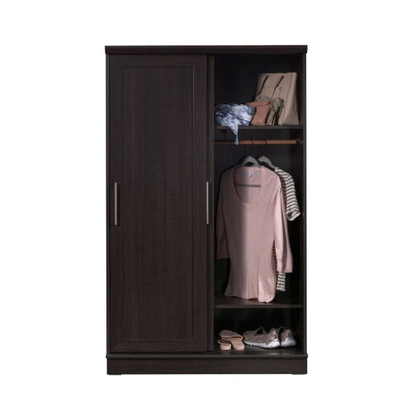 English Elm Wardrobe/Storage Cabinet Oak Finish Freestanding Armoire with Adjustable Shelves and Garment Rods B356P494445