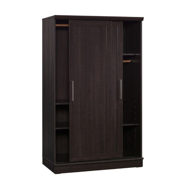 English Elm Wardrobe/Storage Cabinet Oak Finish Freestanding Armoire with Adjustable Shelves and Garment Rods B356P494445