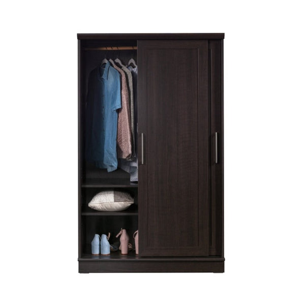 English Elm Wardrobe/Storage Cabinet Oak Finish Freestanding Armoire with Adjustable Shelves and Garment Rods B356P494445