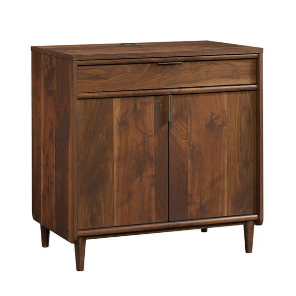 English Elm Library Base Storage Cabinet Rich Brown Finish Compact Drawer Unit for Home Office B356P494492