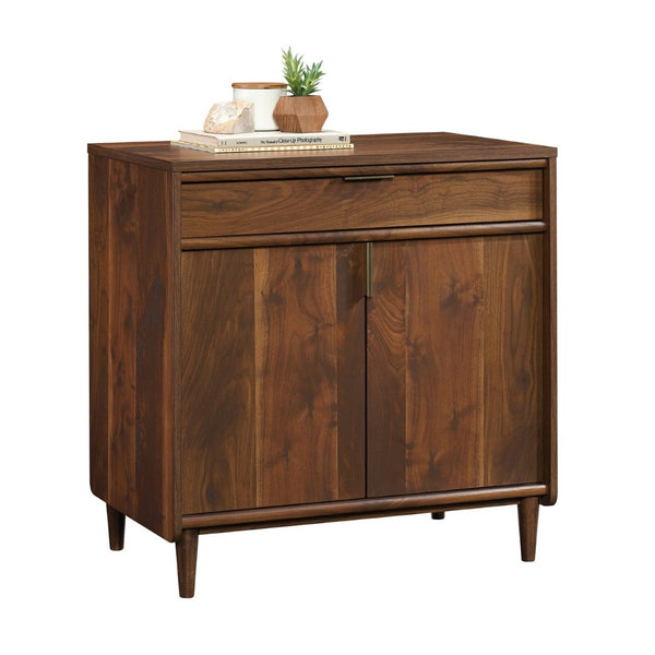 English Elm Library Base Storage Cabinet Rich Brown Finish Compact Drawer Unit for Home Office B356P494492