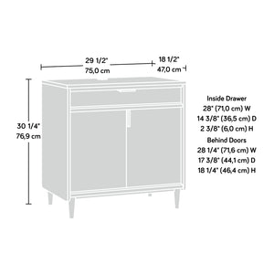 English Elm Library Base Storage Cabinet Rich Brown Finish Compact Drawer Unit for Home Office B356P494492