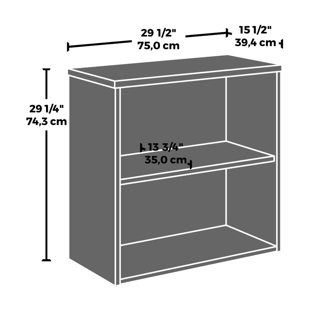 English Elm 2-shelf Bookcase Bold Red Melamine Accent Unit for Small Offices and Living Spaces Red B356P494496