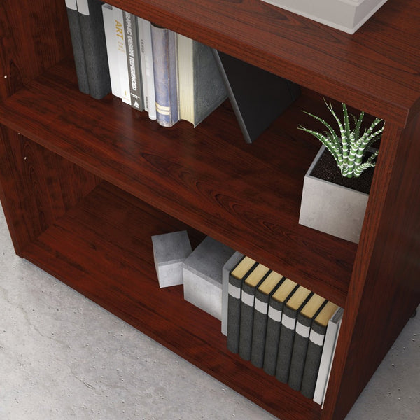 English Elm 2-shelf Bookcase Bold Red Melamine Accent Unit for Small Offices and Living Spaces Red B356P494496
