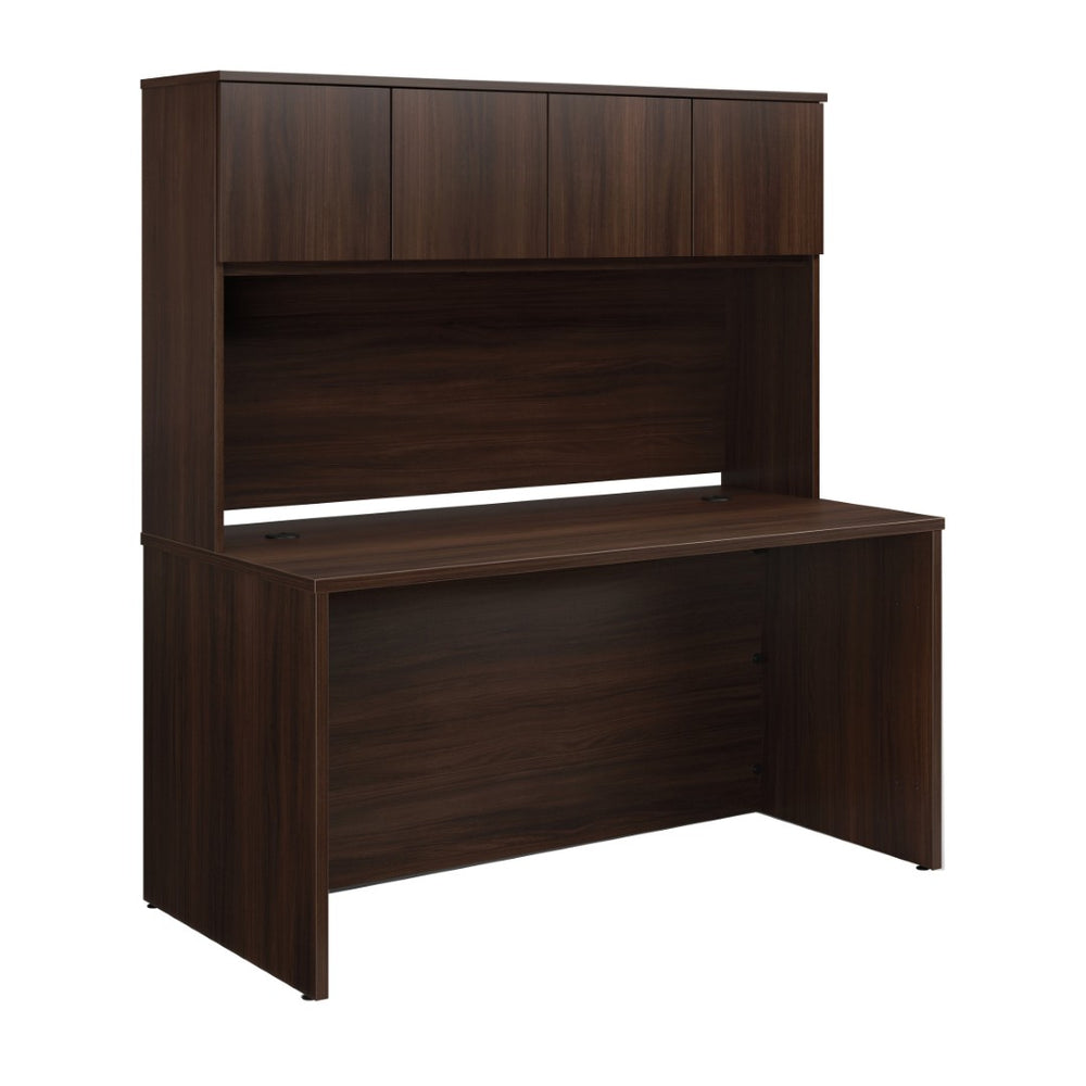 English Elm 60 Inch Executive Desk with Hutch Melamine Surface Organized Home Office Workspace B356P494497