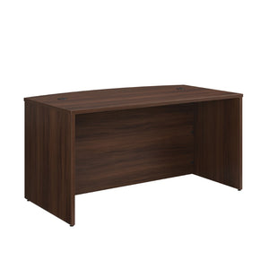 English Elm Bowfront Executive Desk with Cable Management Melamine Top for Modern Home Office Brown - A B356P494512