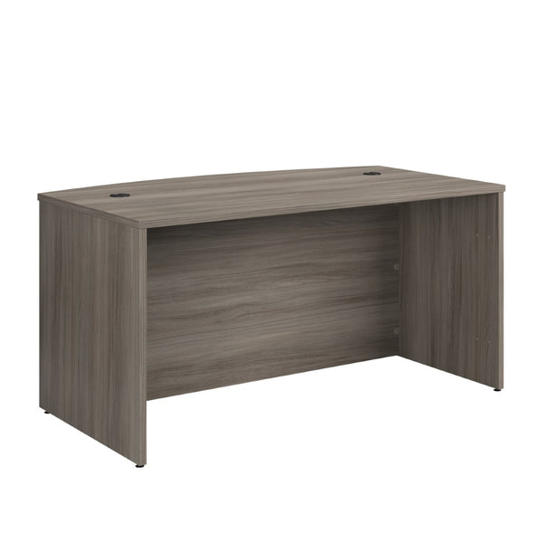 English Elm Bowfront Executive Desk with Cable Management Melamine Top for Modern Home Office Brown - B B356P494513