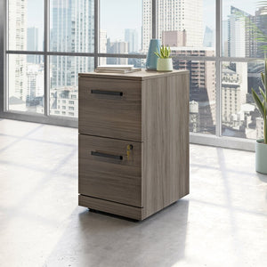 English Elm 2-Drawer Rolling Pedestal with Locking File Storage and Warm Brown Finish for Home Office B356P494515