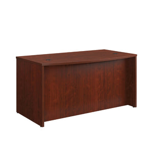English Elm Bowfront Executive Desk with Cable Management Melamine Top for Modern Home Office Red B356P494520