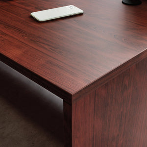 English Elm Desk 60 Inch Melamine Top with Cord Management for L-Shaped Home Office Setup Red B356P494523