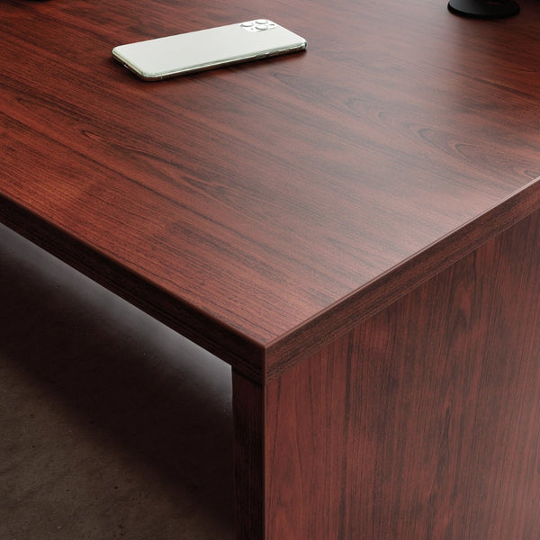 English Elm Desk 60 Inch Melamine Top with Cord Management for L-Shaped Home Office Setup Red B356P494523