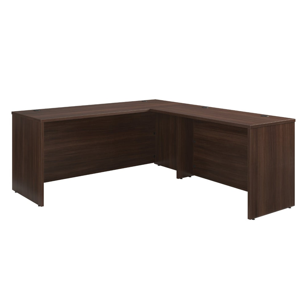 English Elm 72 Inch L-Shaped Executive Desk with Reversible Return and Melamine Work Surface B356P494524