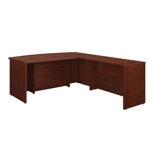 English Elm 72 Inch Bowfront Executive L-Shaped Desk with Melamine Top for Private Home Office B356P494528