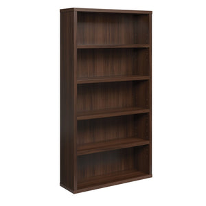 English Elm 5-shelf Tall Bookcase Warm Brown Finish Adjustable Open Storage for Office or Living Room B356P494529