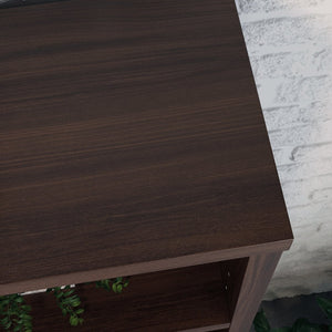 English Elm 5-shelf Tall Bookcase Warm Brown Finish Adjustable Open Storage for Office or Living Room B356P494529