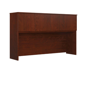 English Elm 60" Wall Mounted Office Hutch with Cabinet Storage in a Bold Contemporary Red Finish B356P494533