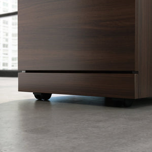 English Elm Mobile File Cabinet with Locking Drawers Brown Finish Compact Under Desk Storage B356P494535