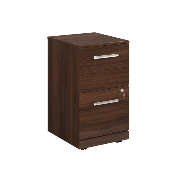 English Elm Mobile File Cabinet with Locking Drawers Brown Finish Compact Under Desk Storage B356P494535