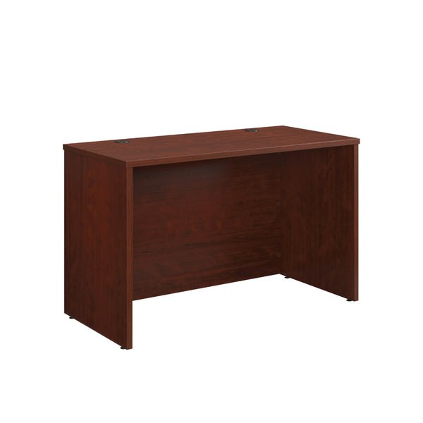 English Elm Desk, Gray Modern Two Drawer Home Office Compact Workspace with Geometric Hardware Red B356P494536