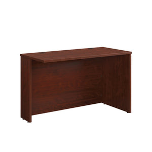 English Elm Desk, Gray Modern Two Drawer Home Office Compact Workspace with Geometric Hardware Red B356P494536