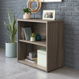 English Elm 2-shelf Bookcase Bold Red Melamine Accent Unit for Small Offices and Living Spaces Brown - A B356P494537