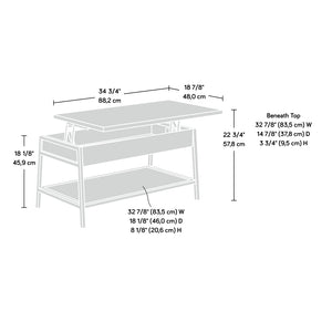 English Elm Lift-top Coffee Table with Hidden Storage Oak Gray Accent Transitional Living Room B356P494538
